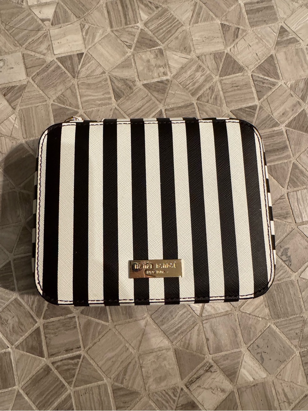 Henri Bendel Centennial Stripes Zippered Travel Jewelry Case